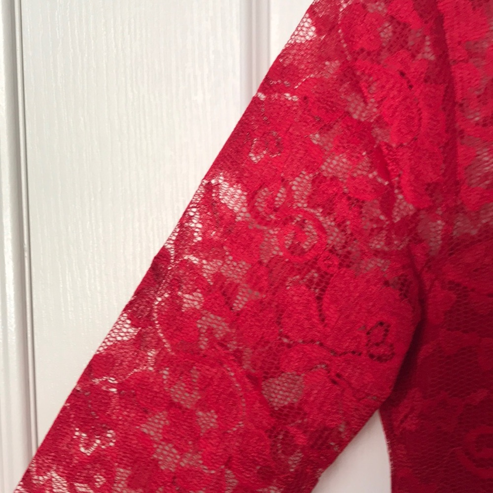 Lace Red Dress - Picture 4 of 4